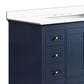 Lexora Home Dukes 48" Single Bathroom Vanity in Navy Blue with 2 cm White Quartz Top and Rectangular Sink, , large