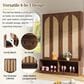 HOMLUX 6-Hook Hall Tree with 2-Rattan Doors in Walnut, , large
