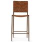 Home Trends & Design 17" Counter Stool with Brown Top Grain Leather, , large
