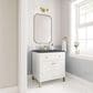 James Martin Vanities Chicago 30" Single Bathroom Vanity in Glossy White with 3 cm Parisien Bleu Quartz Top and Rectangular Sink, , large