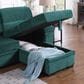 HOMLUX 97.5"W Velvet Sleeper Sectional Sofa with Reversible Storage Chaise, in Green, , large