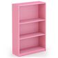 HOMLUX 3-Tier Display Bookshelf with Adjustable Shelves in Pink, , large