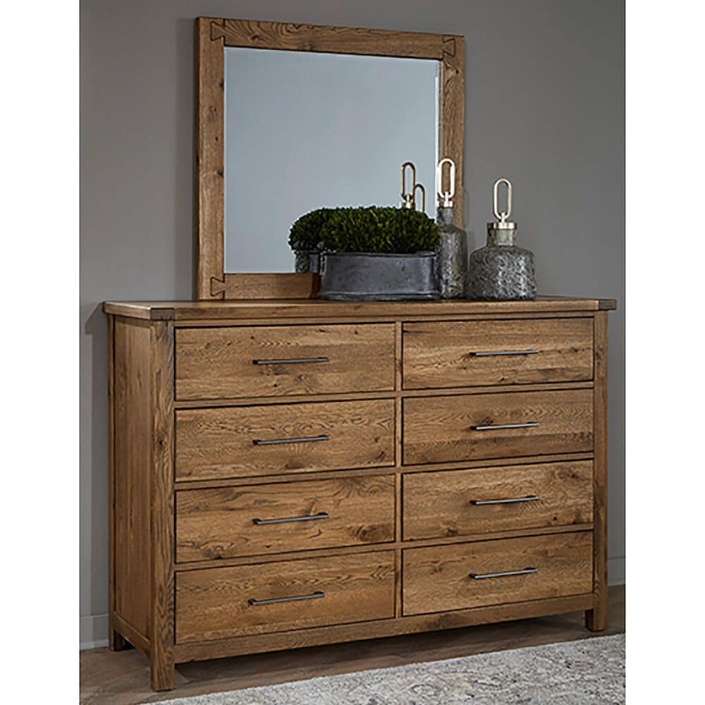 Viceray Collections Dovetail 8 Drawer Dresser and Mirror in Natural, , large