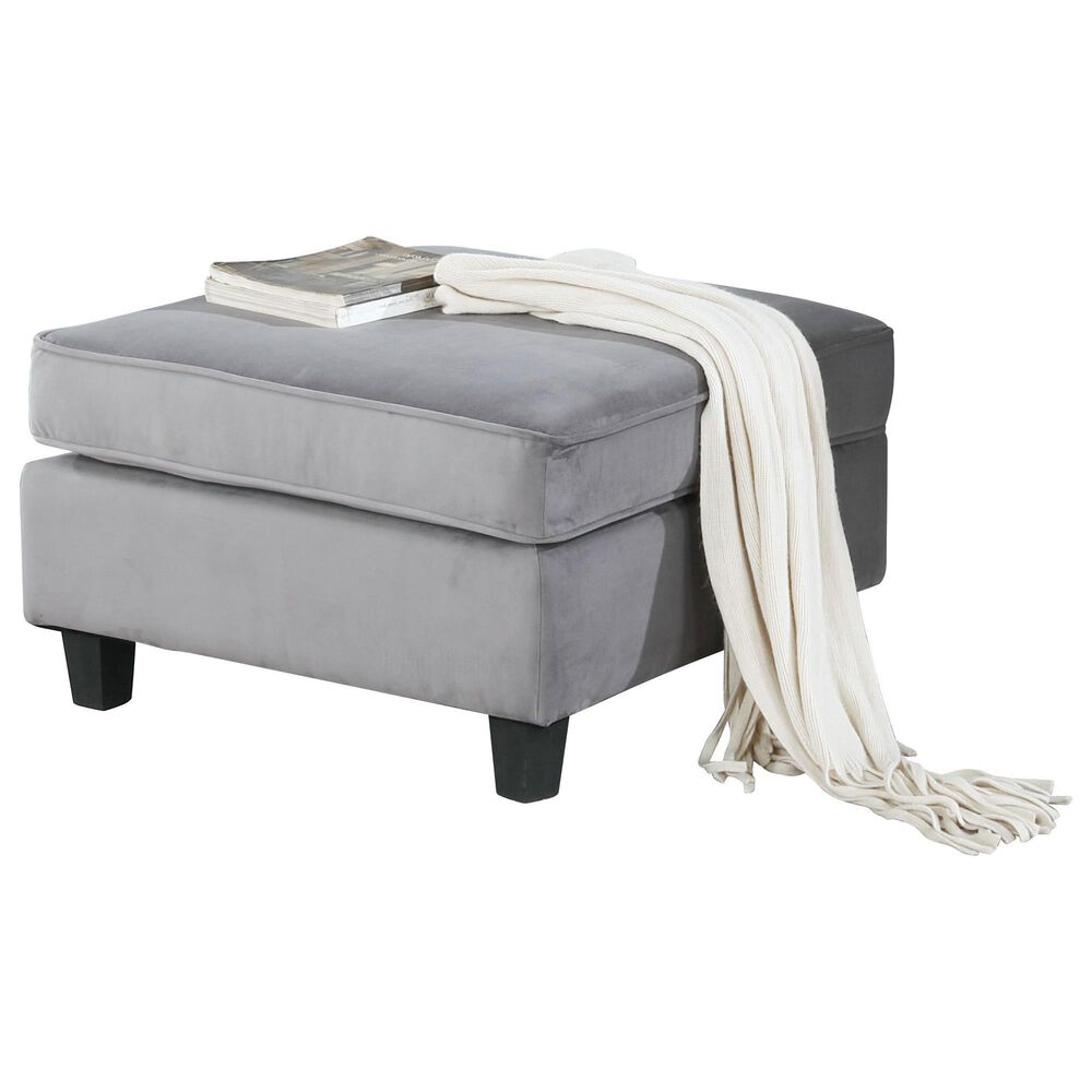 Lilola Home Zelmira Ottoman in Gray, , large
