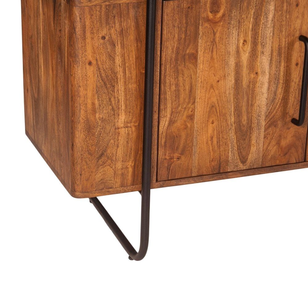 Home Trends &amp; Design Verbania 4-Shelf Bookshelf in Pecan Brown, , large