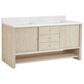 James Martin Vanities Marigot Single 72" Double Vanity in Sun-washed Oak with Single Hole 3 cm White Zeus Quartz Top & Backsplash, , large