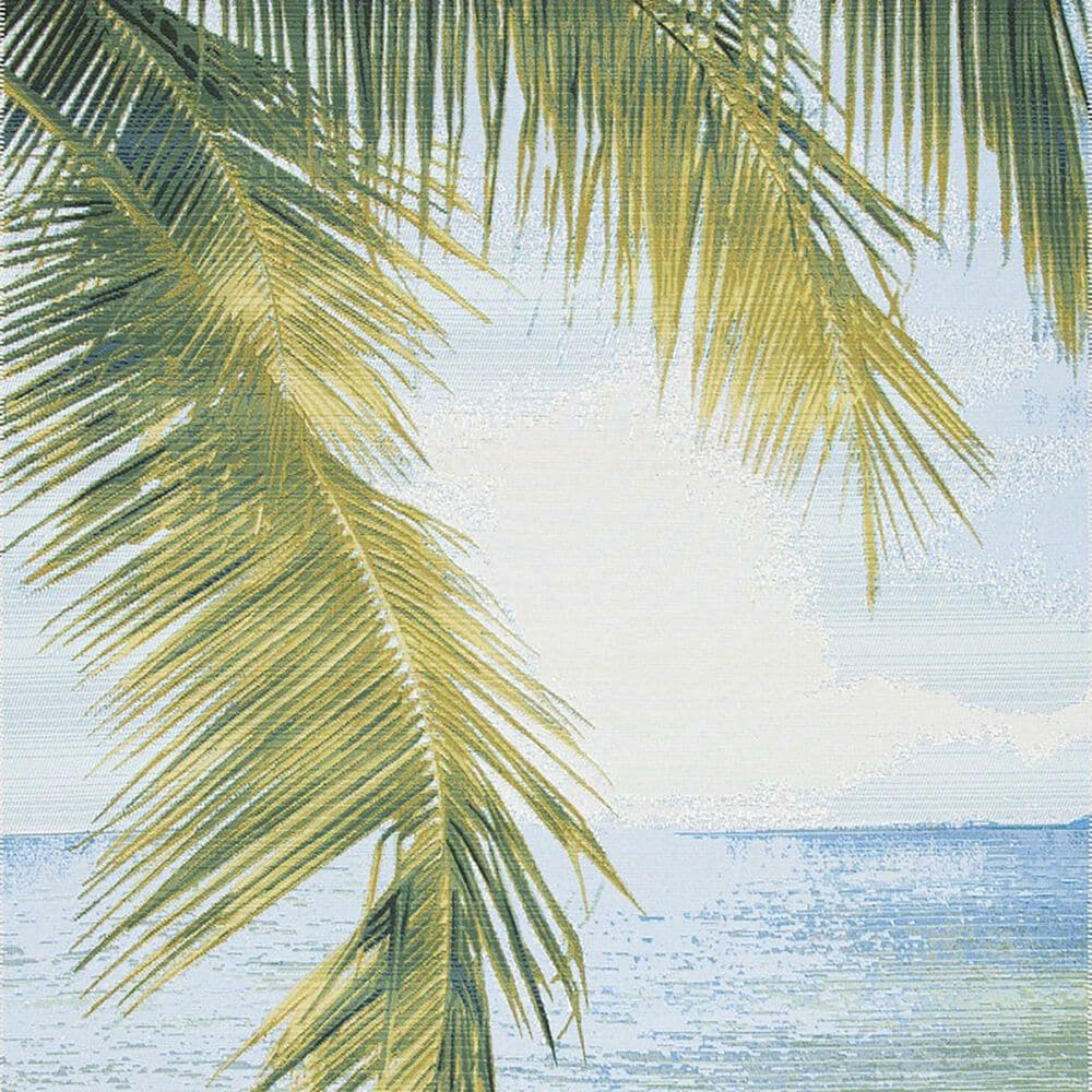 Safavieh Barbados BAR560 6&#39;6&quot; x 9&#39;4&quot; Gold and Blue Indoor/Outdoor Area Rug, , large