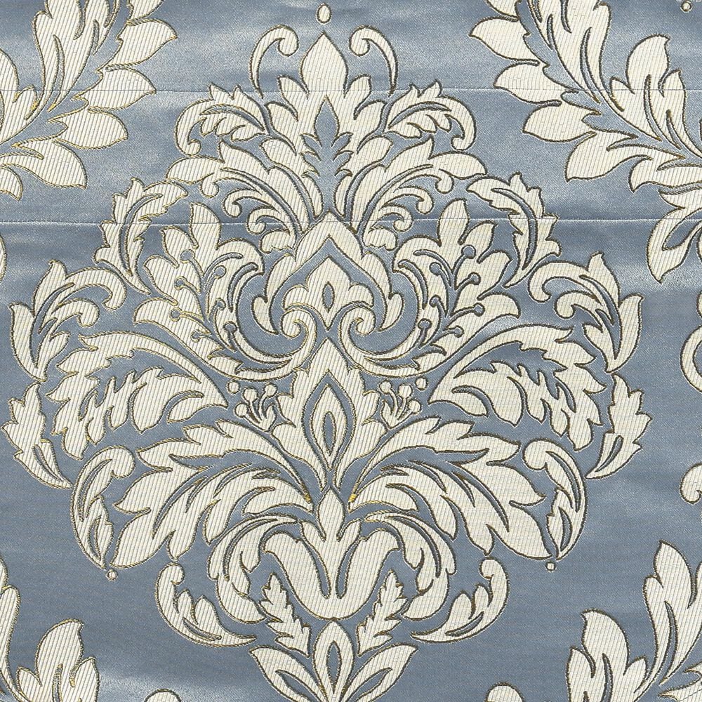 J. Queen New York Lorenzo 40&quot; x 21&quot; Window Ascot Valance in Blue and Cream, , large