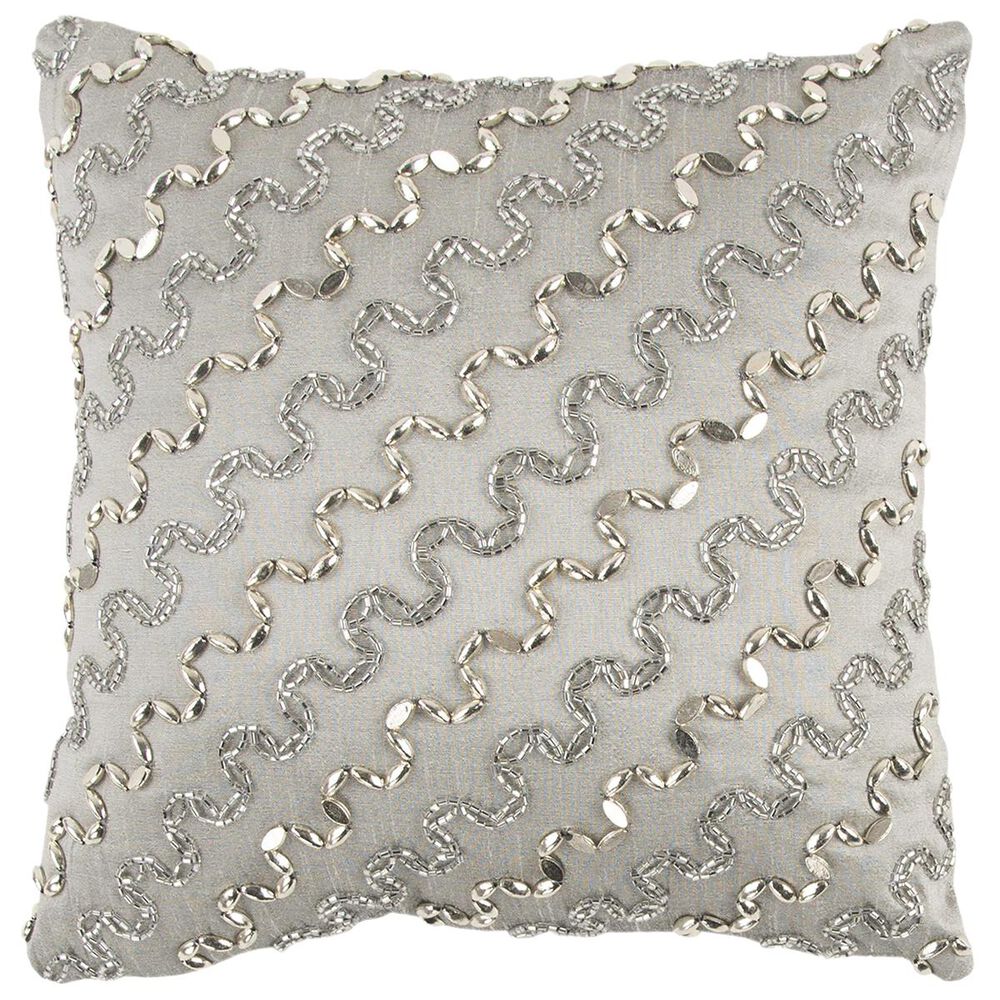Rizzy Home 12" x 12" Poly Fill Pillow in Silver, , large
