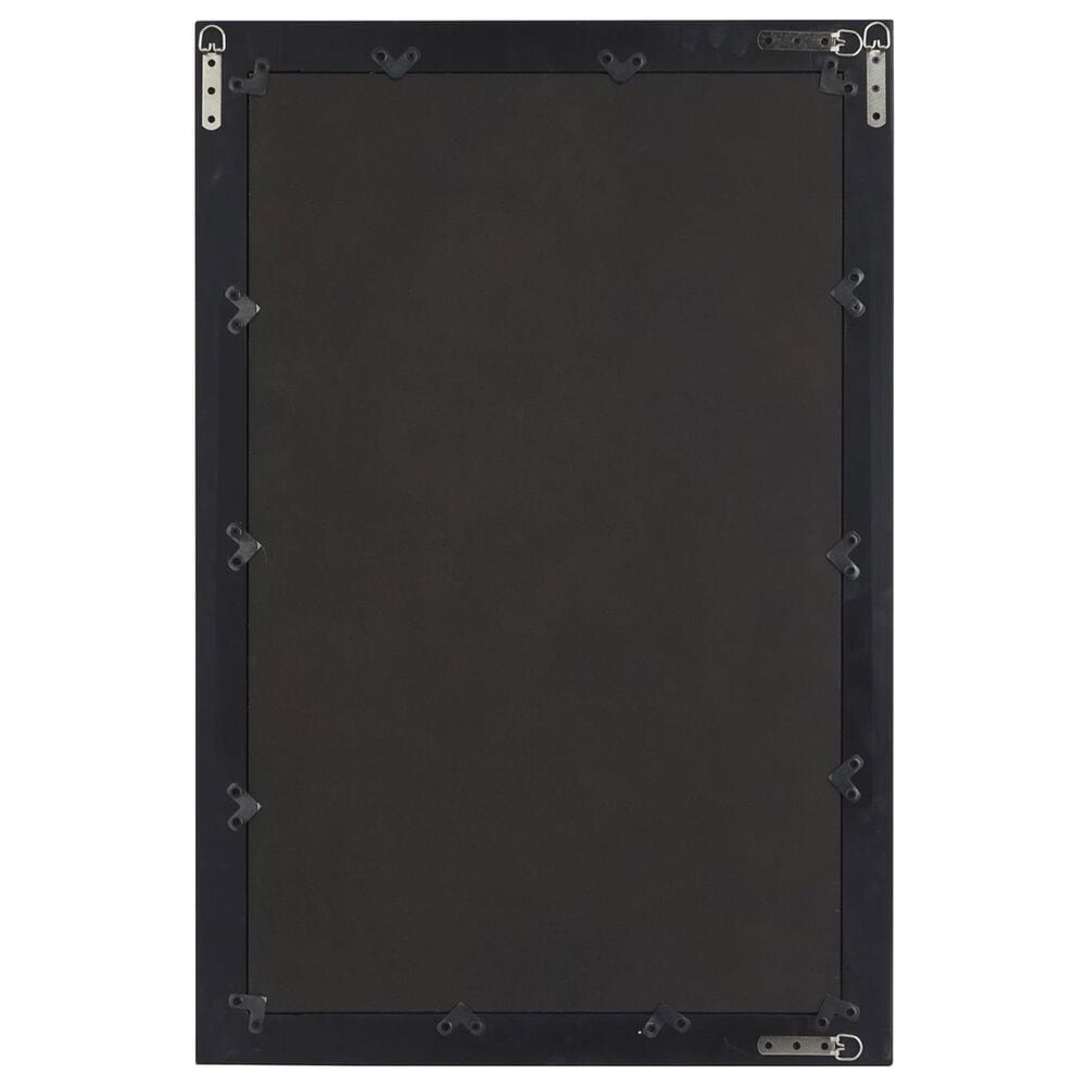 Maple and Jade 36&quot; Wood Rectangular Minimalistic Wall Mirror in Matte Black, , large