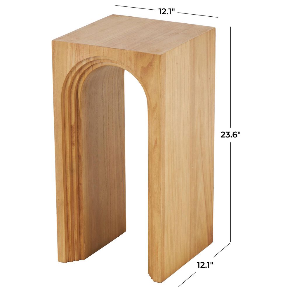 Maple and Jade Cutout Arch End Table in Brown, , large