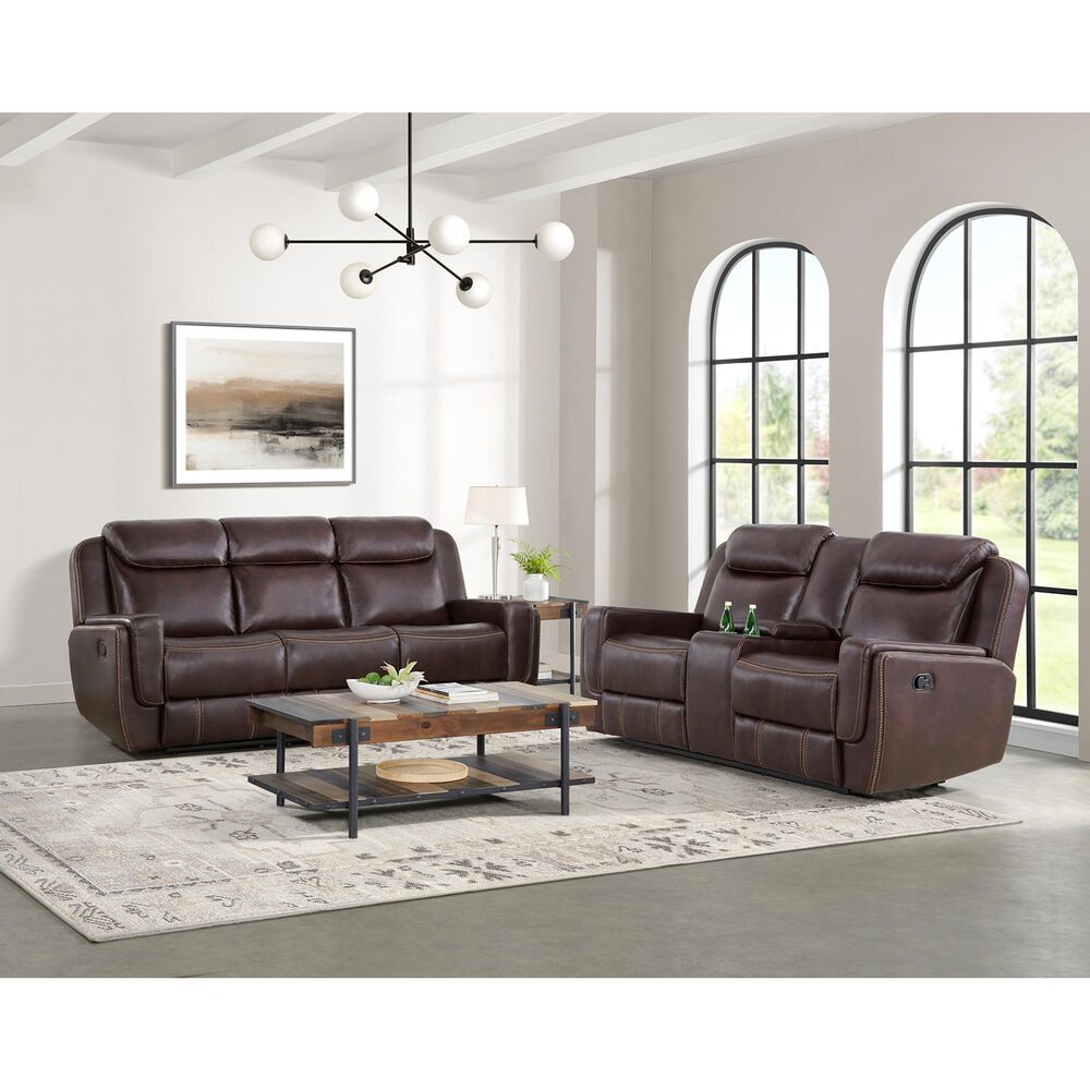 Mayberry Hill Panther Manual Reclining Loveseat in Neono Brown, , large