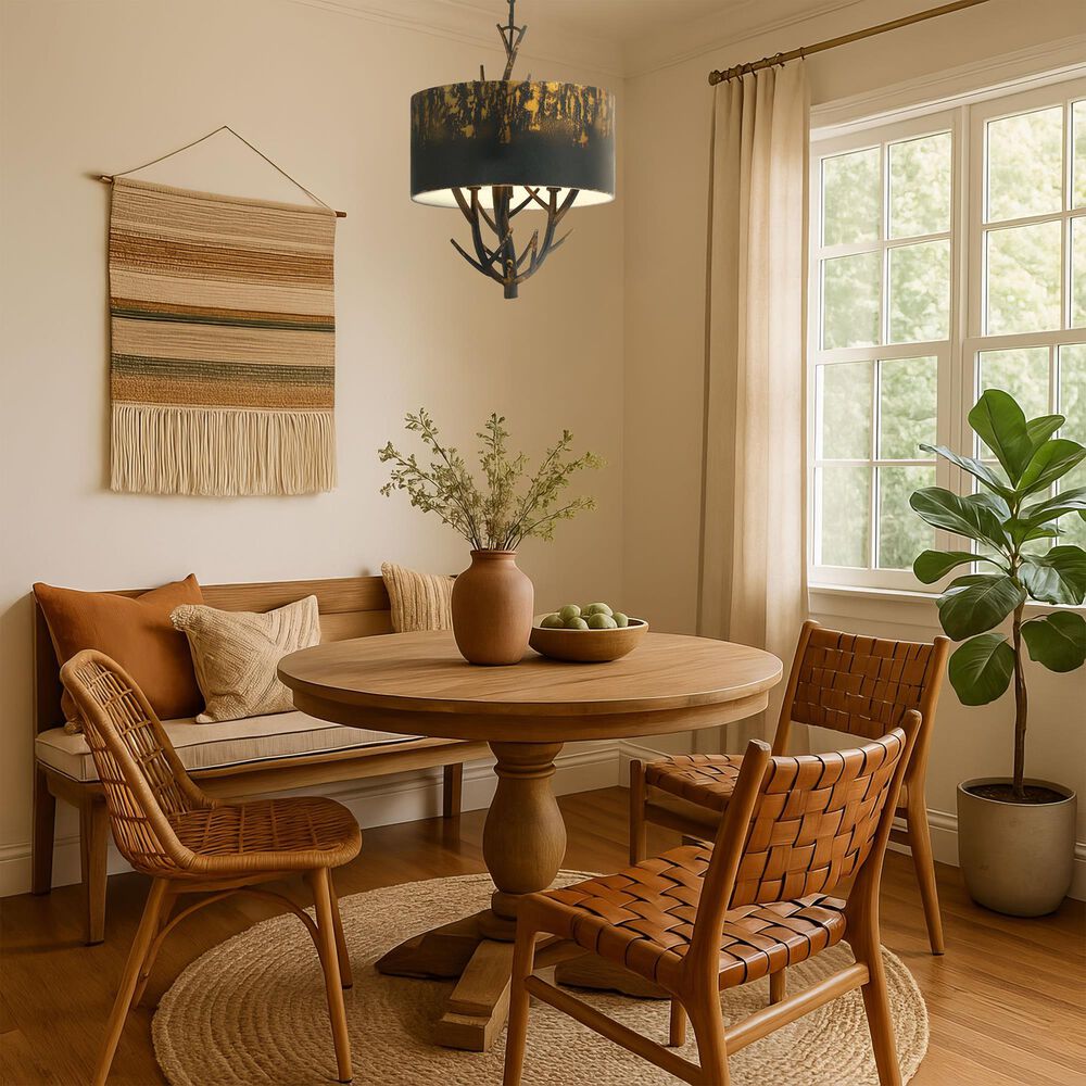 Golden Lighting Arboreal 3-Light Pendant in Antique Black, , large