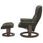 Stressless Mayfair Small Chair and Ottoman in Paloma Dark Olive, , large
