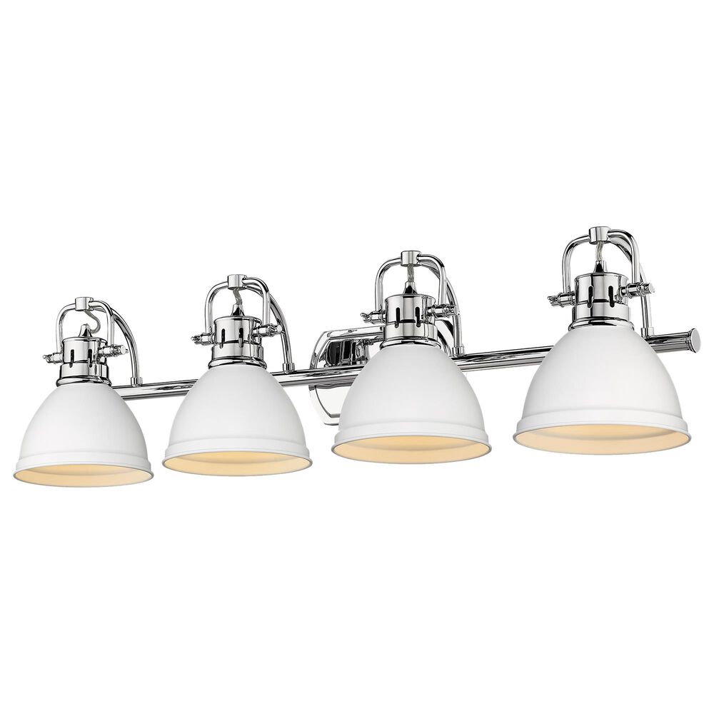 Golden Lighting Duncan 4-Light Bath Vanity with Matte White Shade in Chrome, , large