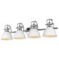 Golden Lighting Duncan 4-Light Bath Vanity with Matte White Shade in Chrome, , large