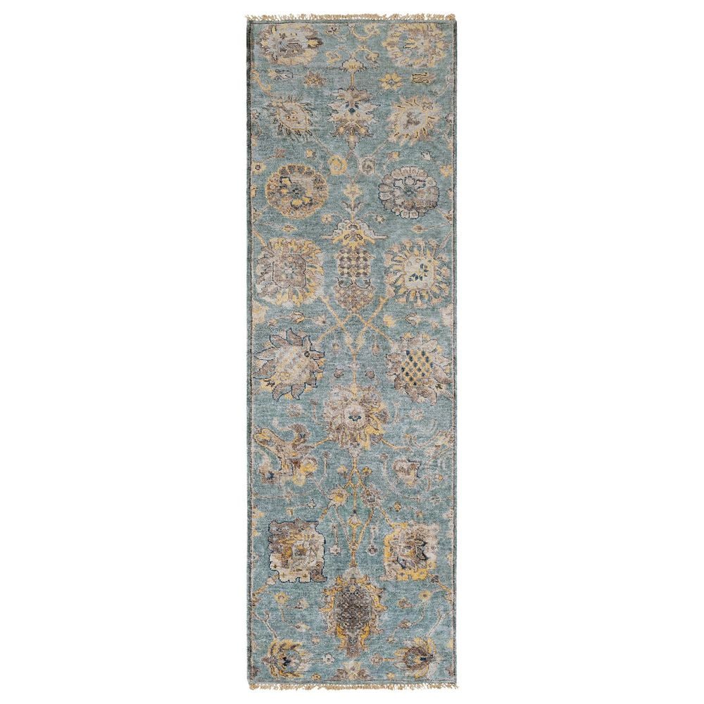 Surya Theodora 2"6" x 8" Aqua, Charcoal, Wheat and Oatmeal Runner, , large