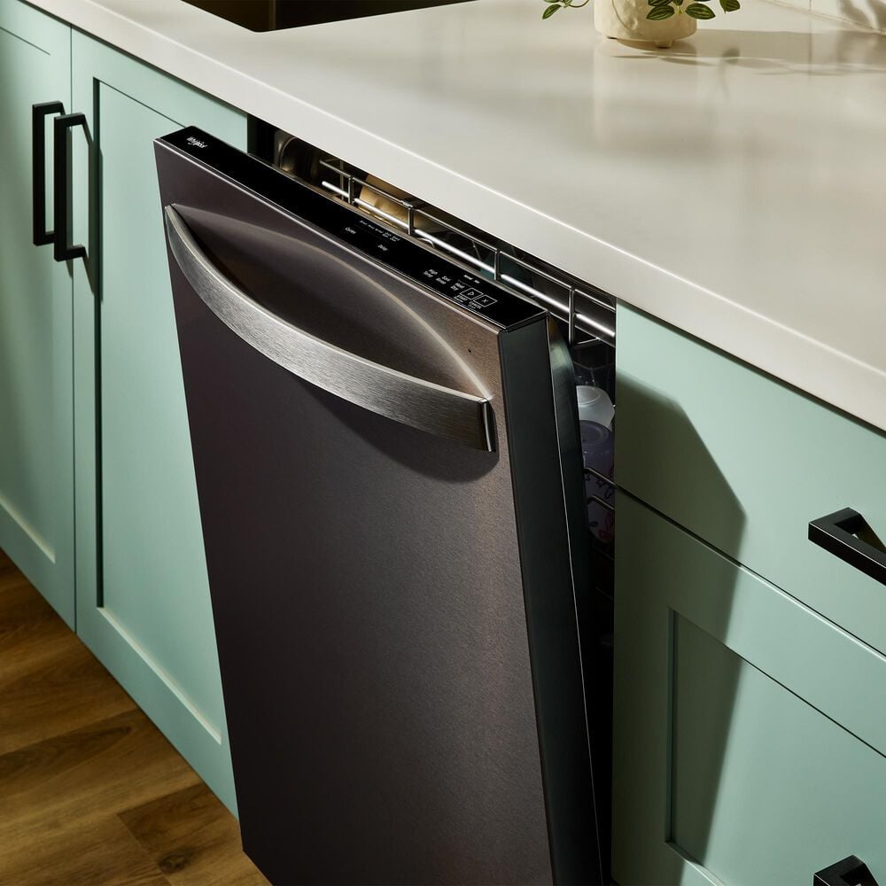 Whirlpool 24&quot; Built-In Dishwasher with Total Coverage Wash and Auto Open Air Dry in Fingerprint Resistant Black Stainless Steel, , large
