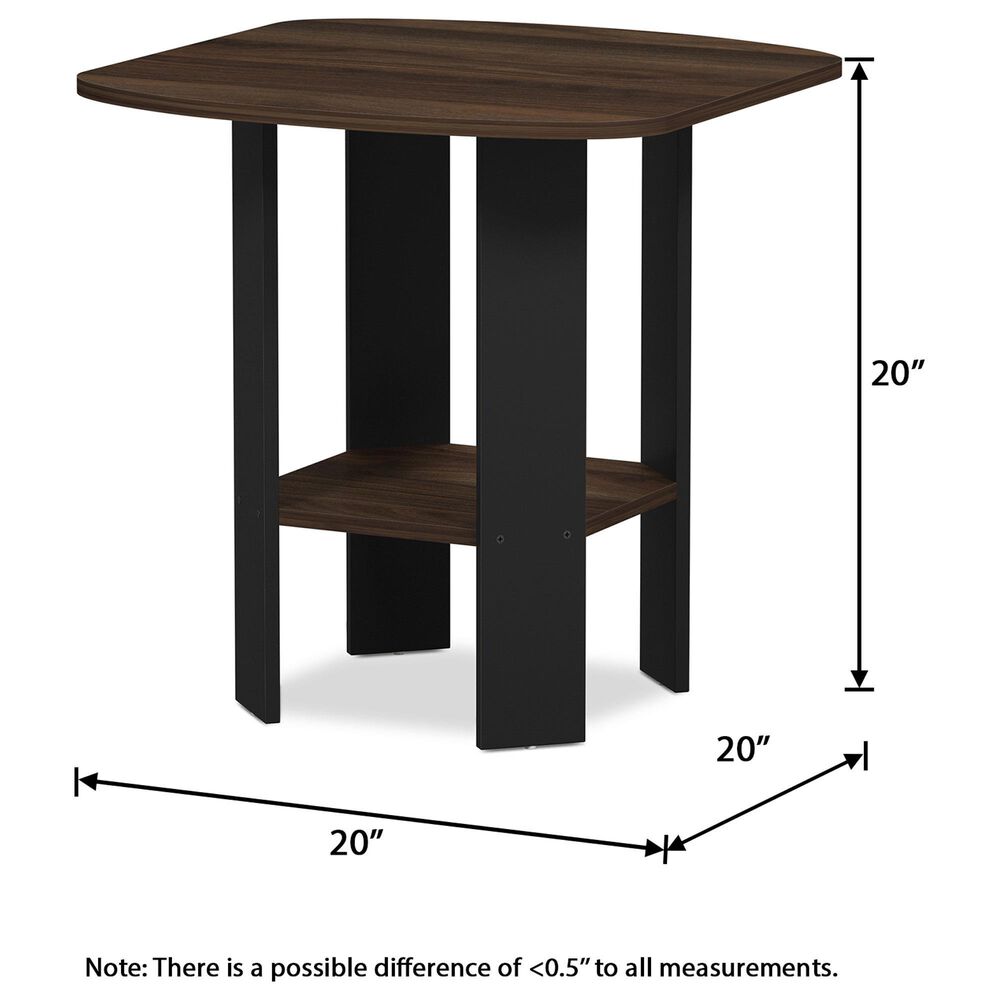 HOMLUX End Table in Columbia Walnut and Black (Set of 2), , large