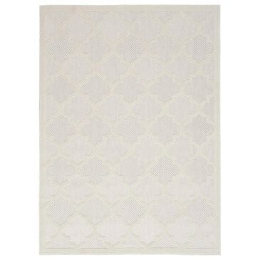 Nourison Easy Care 2" x 4" Ivory and White Indoor/Outdoor Area Rug, , large