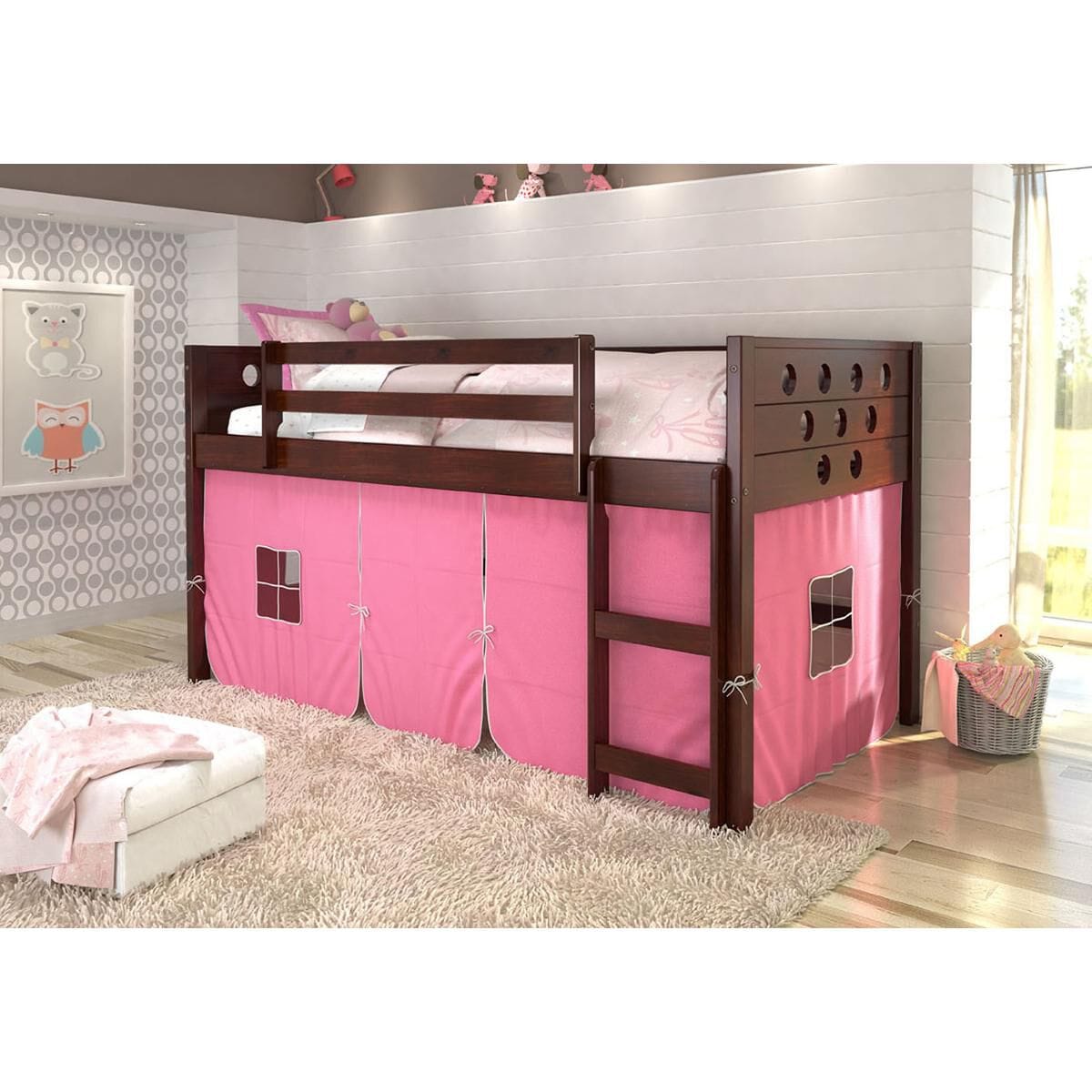 Twin loft bed with tent deals