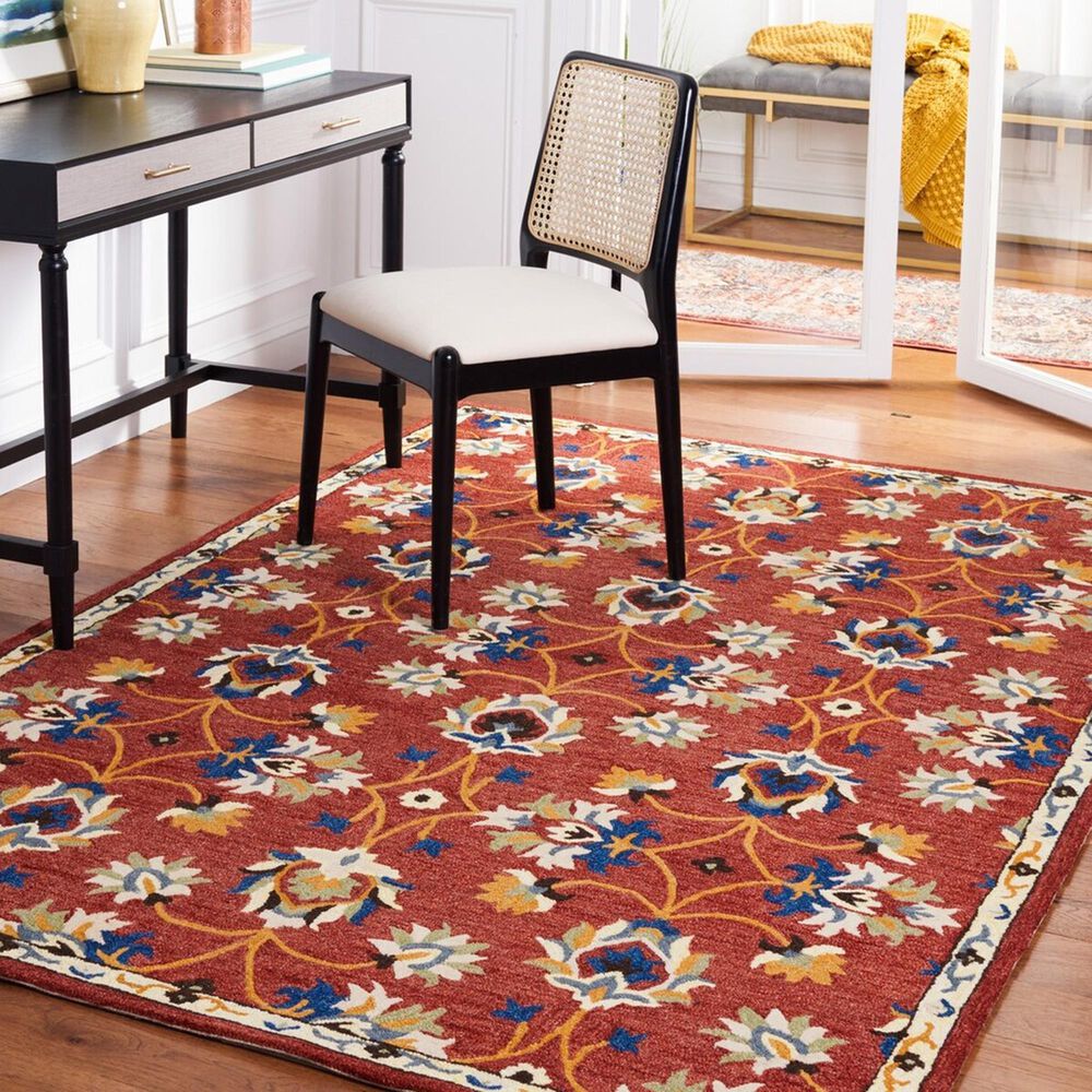 Safavieh Micro-Loop 8&#39; x 10&#39; Rust and Blue Area Rug, , large
