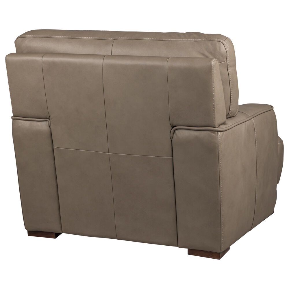 Bordeaux &amp; Co Stationary Leather Chair and Ottoman Set in Goodland Grey, , large