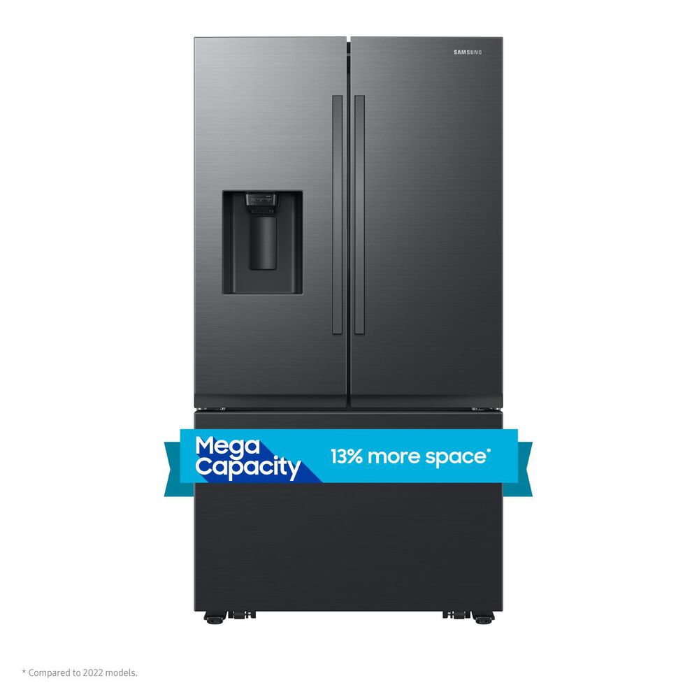 Samsung 31 Cu. Ft. Mega Capacity 3-Door French Door Refrigerator in Matte Black Steel, , large