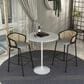 Leisuremod Verve 36" Round Bar Height Dining Table with Sintered Stone Top in White - Table Only, , large
