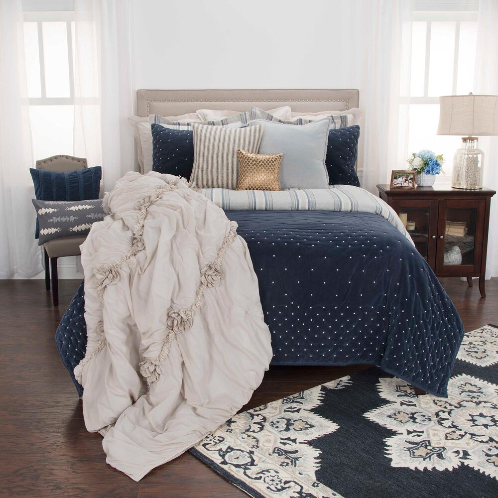 Rizzy Home Geometric 20&quot; x 36&quot; King Sham in Indigo, , large