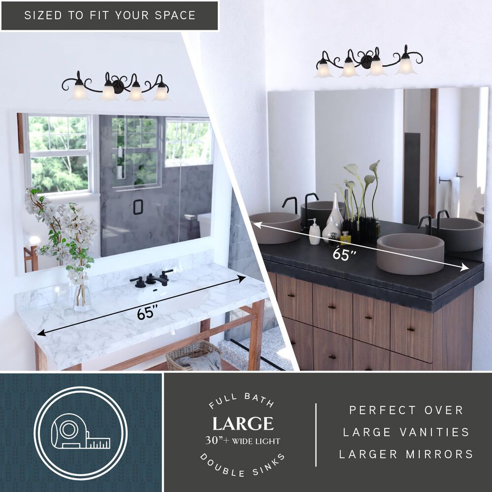 Vaxcel Bella 4-Light Bathroom Vanity Fixture in Matte Black, , large