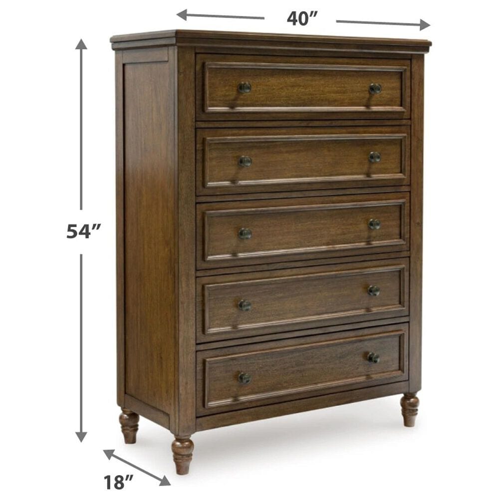 Ashley Sturlayne 5-Drawer Chest in Brown, , large