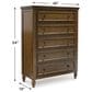 Ashley Sturlayne 5-Drawer Chest in Brown, , large