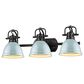 Golden Lighting Duncan 3-Light Bath Vanity in Matte Black and Light Blue, , large