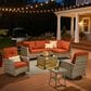 HOMLUX 8-Piece Outdoor Modular Sofa Conversation Set in Orange, , large