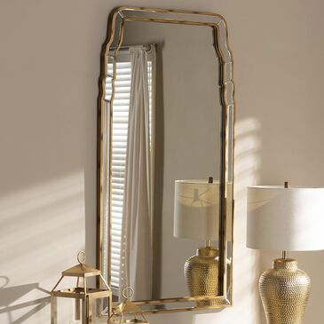 Baxton Studio Alice Accent Wall Mirror in Antique Gold, , large