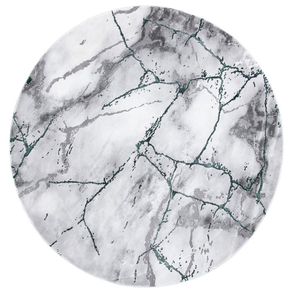 Safavieh Craft CFT877Y 6"7" Round Grey and Green Area Rug, , large