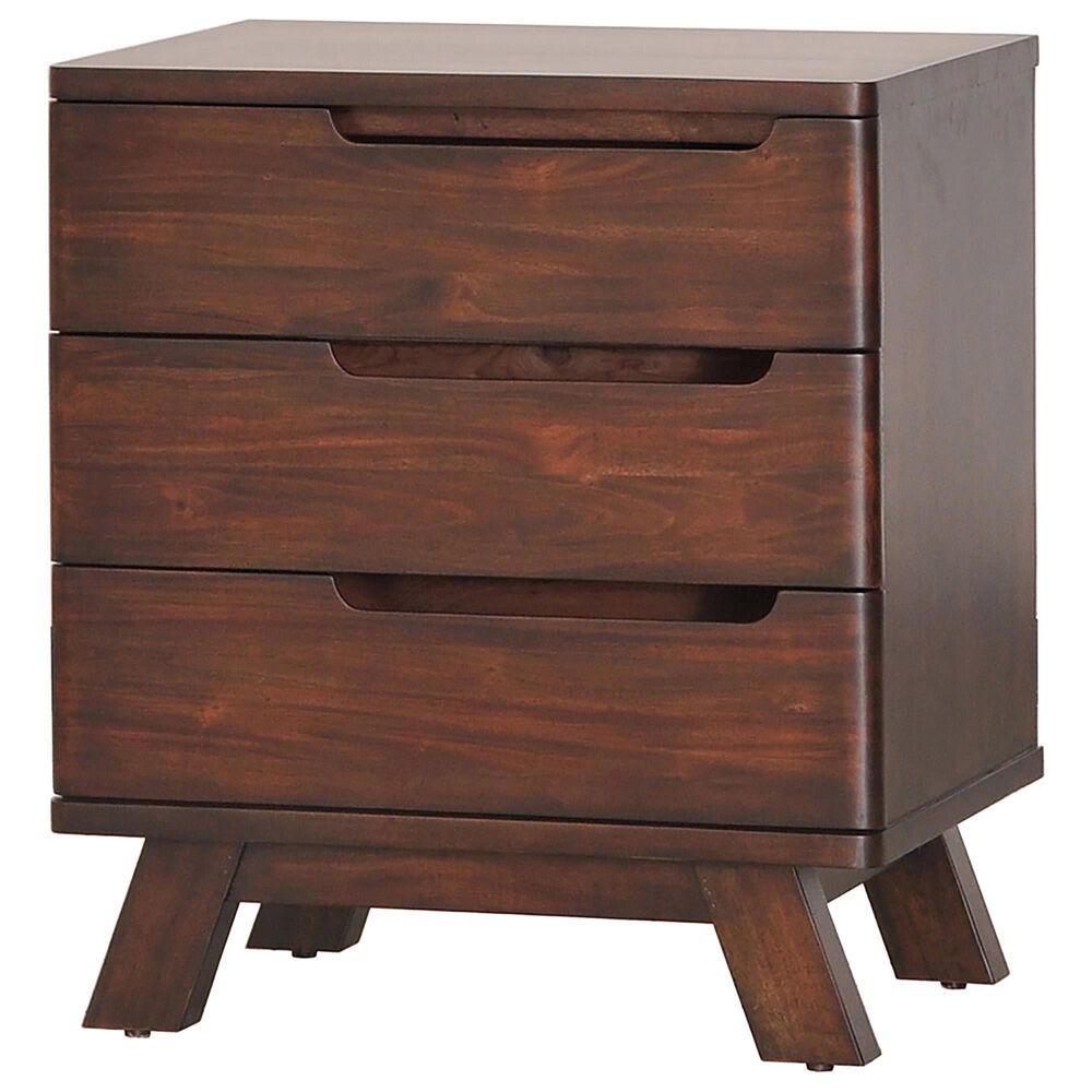 Napa Furniture Design Sahara 3-Drawer Nightstand in Dark Mahogany, , large