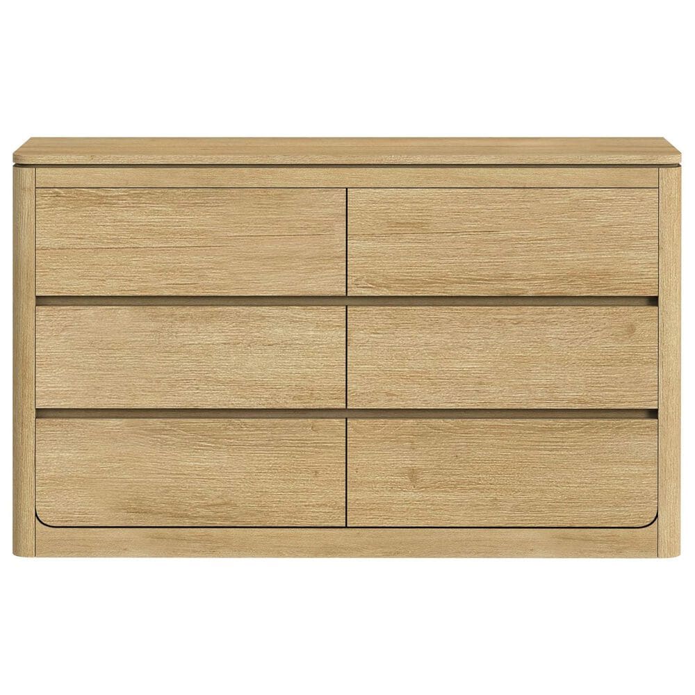 Mayberry Hill Rosalie 6-Drawer Dresser and Mirror in Natural, , large