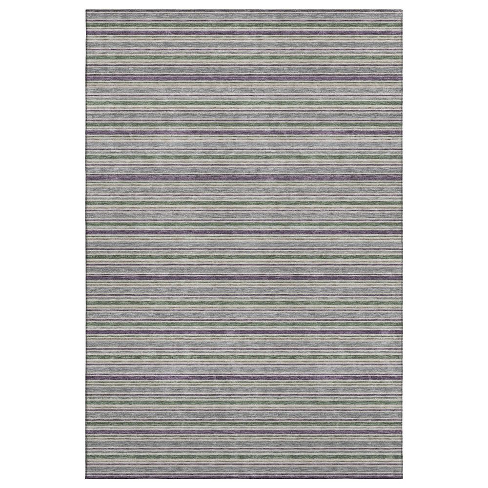 Dalyn Rug Company Soft Essentials Striped Pewter 8" x 10" Indoor/Outdoor Area Rug, , large