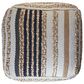 L.R. RESOURCES Decorative Pouf in Natural, Black and White, , large