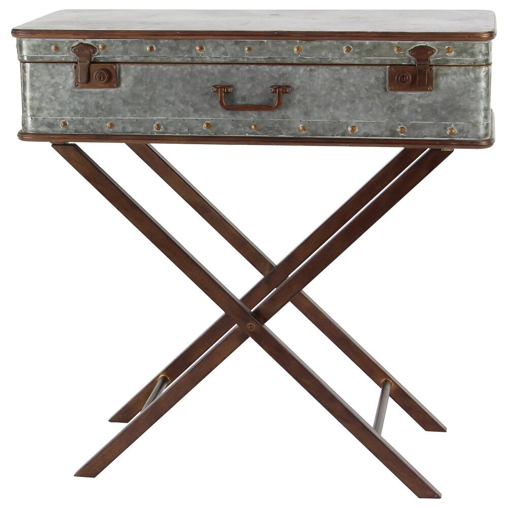 Maple and Jade Accent Table in Grey and Warm Brown, , large