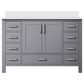 Lexora Home Jacques 48" Single Bathroom Vanity in Dark Grey with 2 cm White Cultured Marble Top and Rectangular Sink, , large