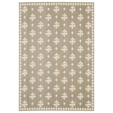 ROW by Oriental Weavers Zarina Floral Beige and Ivory 5"3" x 7"3" Indoor/Outdoor Area Rug, , large