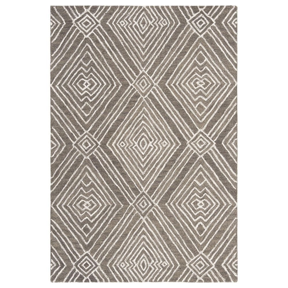 Safavieh Micro-Loop 4" x 6" Dark Grey and Ivory Area Rug, , large