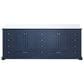 Lexora Home Dukes 84" Double Bathroom Vanity in Navy Blue with 2 cm White Quartz Top and Rectangular Sinks, , large