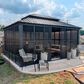 HOMLUX 12" x 16" Outdoor Sunroom Gazebo with Aluminum Frame, Galvanized Steel Roof in Grey, , large