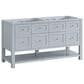 James Martin Vanities Breckenridge 60" Double Bathroom Vanity in Serenity Blue with Single Hole 3 cm White Zeus Quartz Top and Rectangular Sinks, , large