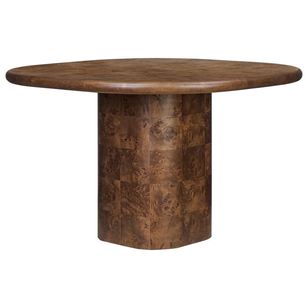 Four Hands Malko Dining Table-Dark Brown Mappa Burl-Dark Brown Rubberwood, , large
