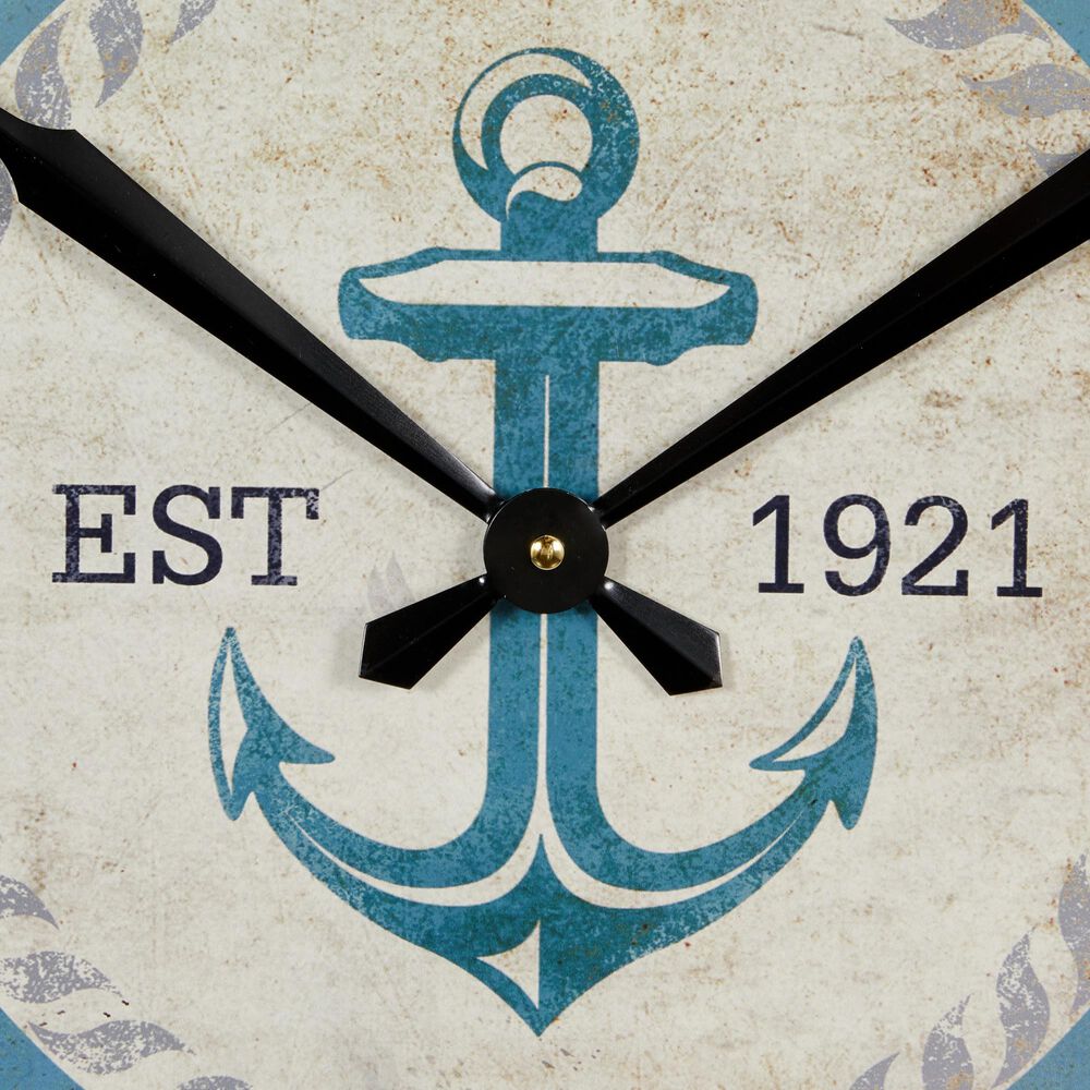 Maple and Jade 24&quot; Wall Clock in White and Blue, , large